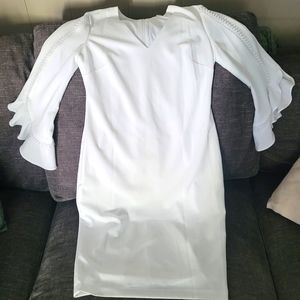 Calvin Klein White Bell Sleeve Dress